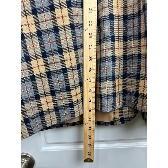VTG 100% Wool Butter Yellow & Gray Plaid Button Robyn Meredith Women's Blazer 16 - Picture 7 of 11